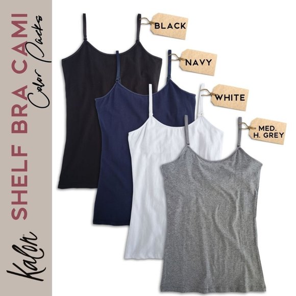 4-Pack Cotton Shelf Bra Camisole Cami Tank 1632 Basics New NWT - Picture 8 of 9